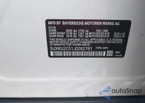 2018 BMW X6 xDrive35I из США, поврежденный, VIN 5UXKU2C51J0Z62761